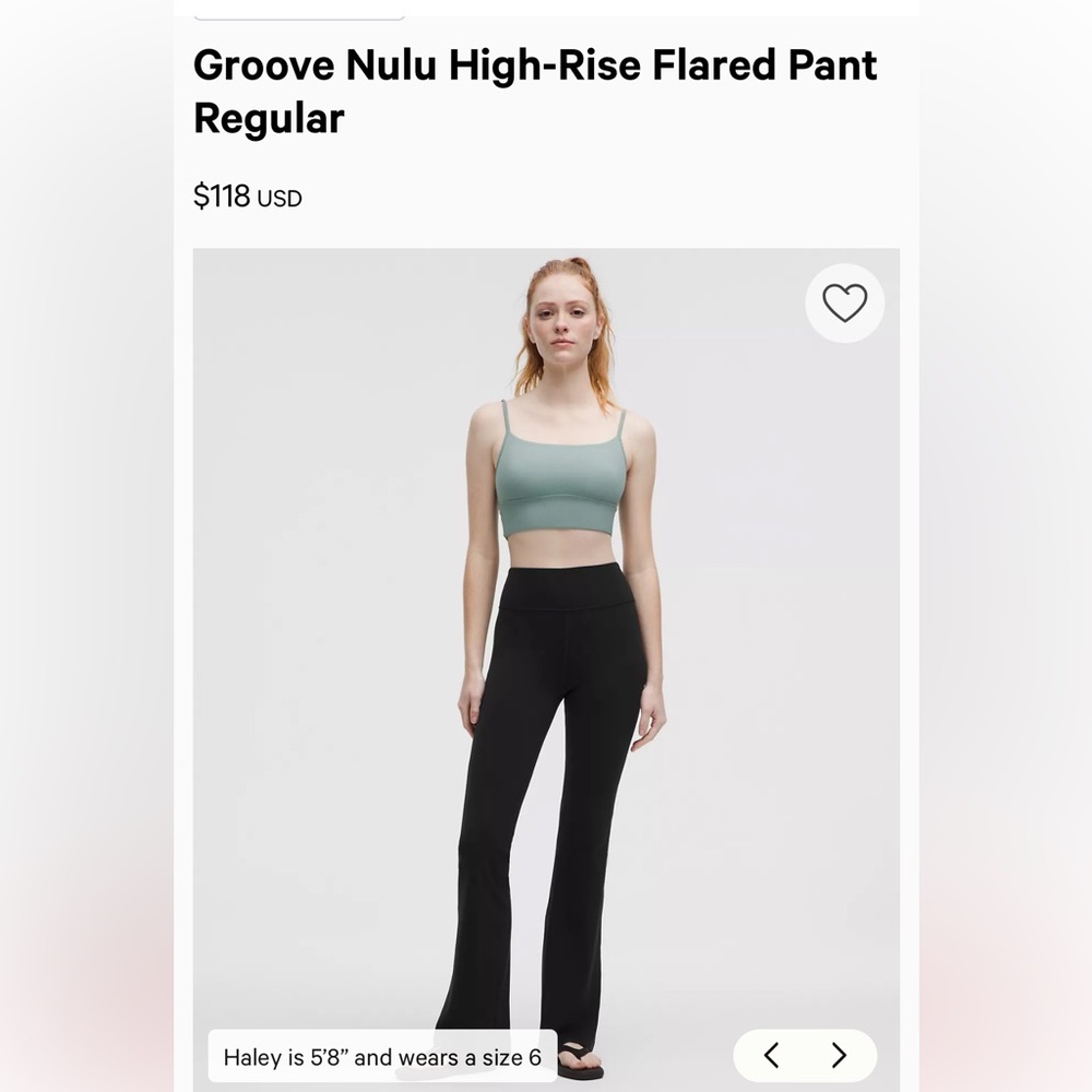 Lululemon Groove Nulu High-Rise Flared Pant
Regular - Size 8